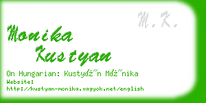 monika kustyan business card